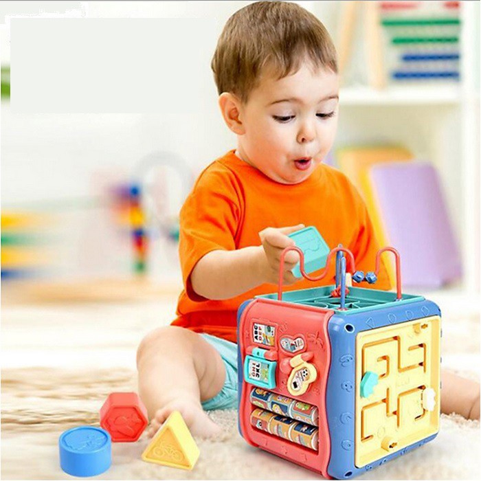 Trống đồ chơi đa năng hình khối phát ra âm thanh vui nhộn dành cho các bé