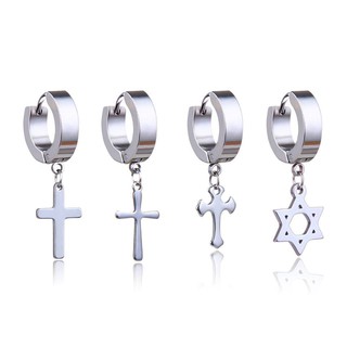Khuyên Tai Unisex Cá Tính Xỏ Lỗ 4 Hình Khác Nhau (2 màu đen,bạc