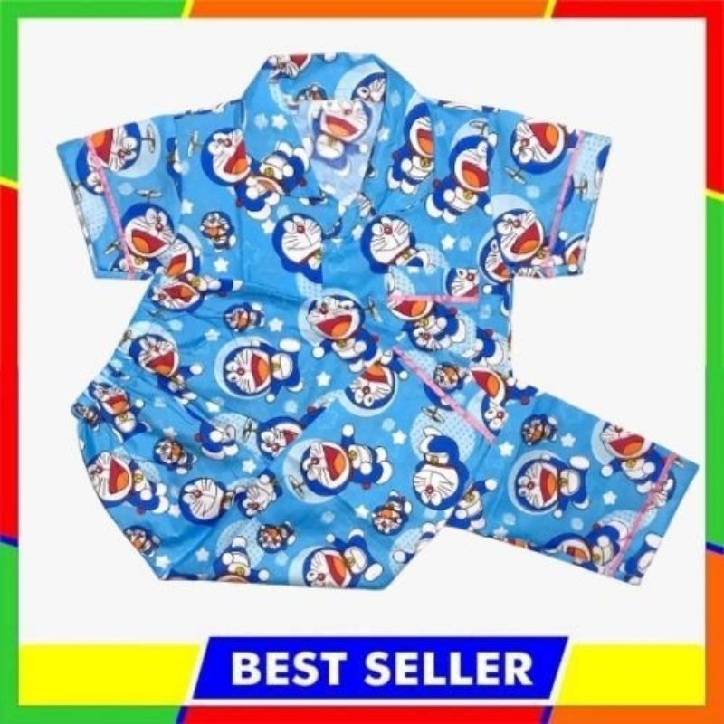 Bộ Đồ Ngủ Pijama In Hình Doraemon Dễ Thương Cho Bé 6-12 Tuổi