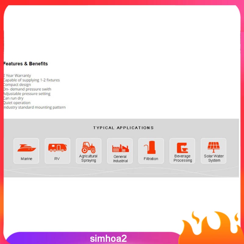 Máy bơm áp suất nước 12v 4.3L/min 1.2GPM 35 PSI | BigBuy360 - bigbuy360.vn