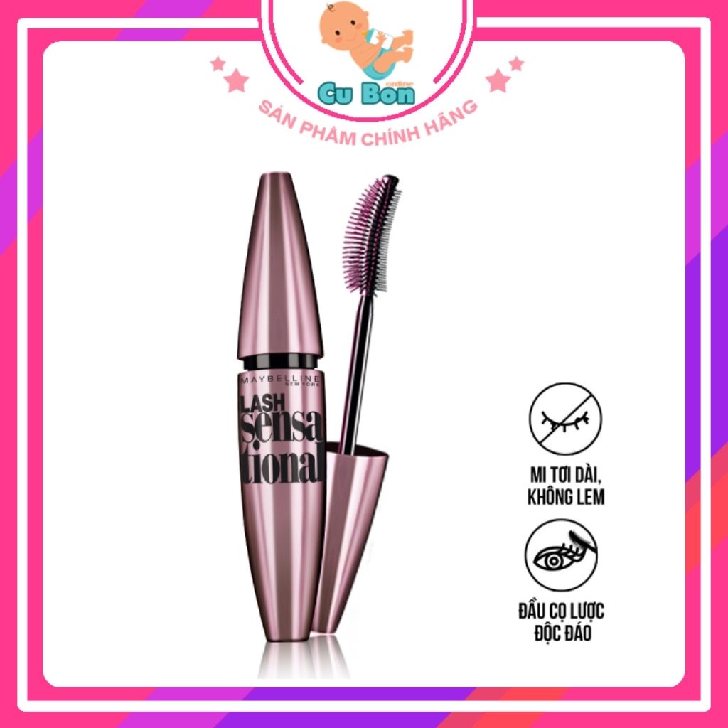 Chuốt mi Mascara Maybelline Lash Sensational Mascara của Mỹ là chải lông mi lập tức làm dài cong và dày mi gấp 5 lần