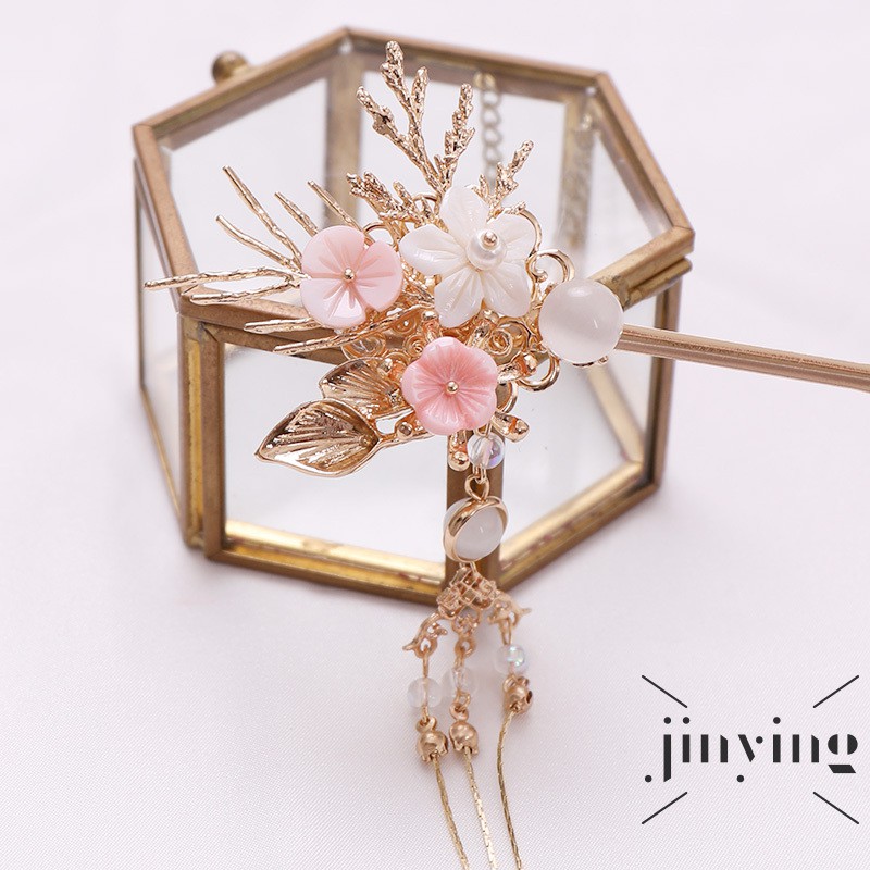 GETNOIVAS Trâm cài tóc phối núm tua kiểu cổ điển thời trang cho nữ