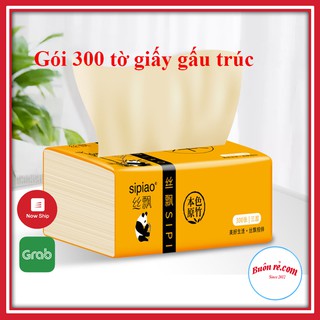 1 gói giấy gấu trúc Sipiao (300 tờ ) không hóa chất tẩy trắng 00454