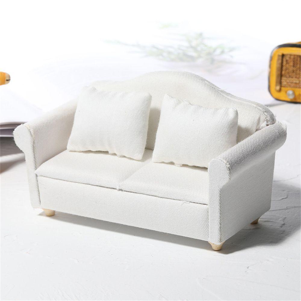 Mô Hình Ghế Sofa Gỗ Mini Tỉ Lệ 1: 12 Dùng Để Trang Trí Nhà Búp Bê