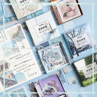 [HỘP 80 STICKER PHONG CẢNH] Hình Dán Deco Sticker Dán Sổ Trang Trí Bullet Journal, Trang Trí Sổ Tay - Tiệm Ngựa Gỗ