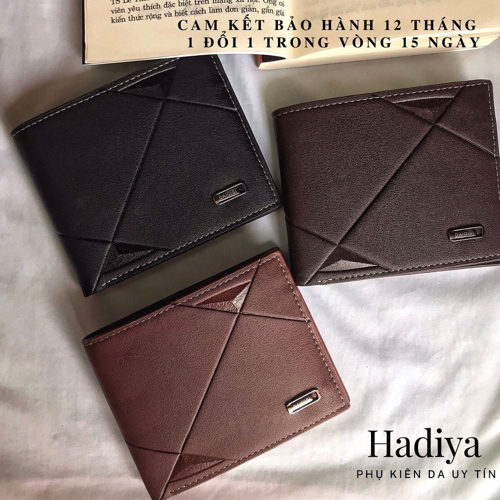Ví da nam chất đẹp thời trang DAIQISI, Bóp da nam nhiều ngăn cao cấp