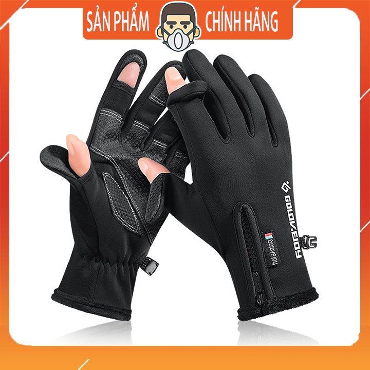 Găng tay giữ ấm 5 độ C, chống gió, chống UV, cảm ứng dạ quang phù hợp mùa đông cao cấp