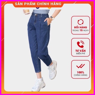 Quần Jean baggy nữ YODY cạp cao ống lửng chất bò co giãn tốt QJN3076 – Nguyên Seal Chính Hãng (sale cực khủng) (SIÊU SA