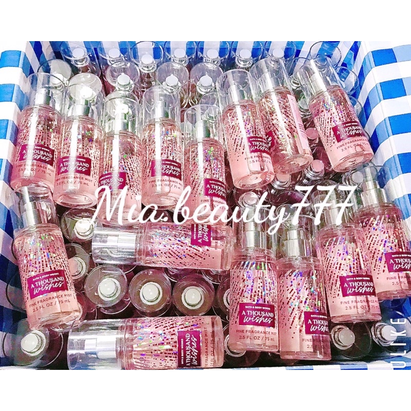 Body Mist xịt thơm & sữa tắm hương nước hoa A thousand Wishes Bath And Body Works 236ML fullsize