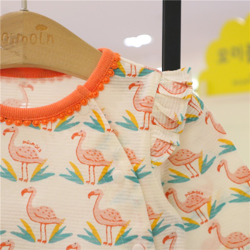 (70/73) Body hồng hạc bé gái cotton giấy Moimoln 61938