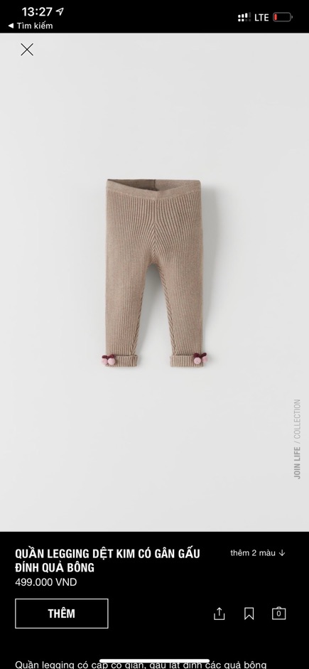 Quần len gấu đính bông