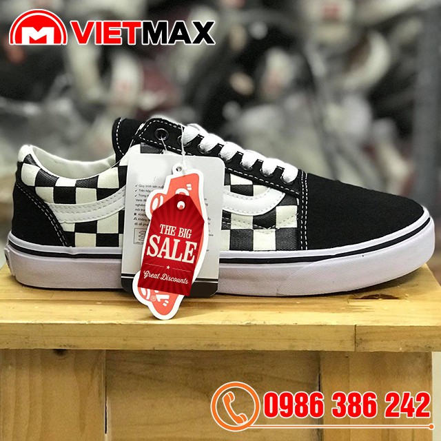 Giày Thể Thao Old Caro Đen Trắng Nam Nữ