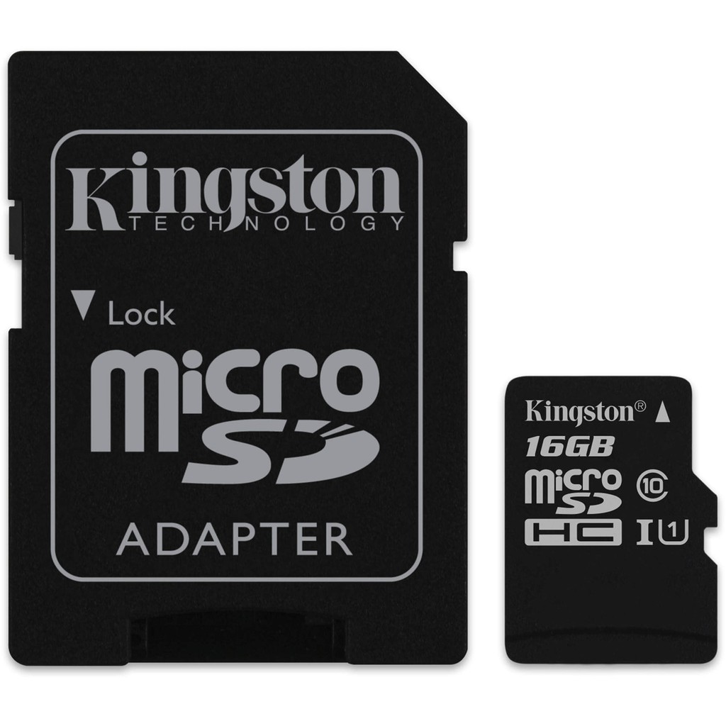 Thẻ nhớ Kingston Micro Class 10 16GB + Adaptor (Đen)