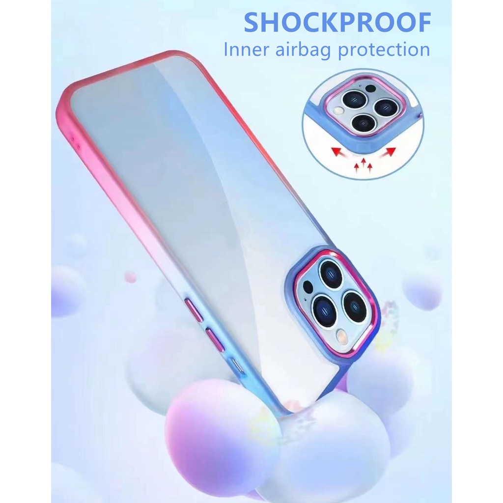 Ốp Điện Thoại Silicon Cứng Chống Sốc Màu Gradient Sang Trọng Cho iPhone 11 12 13 Pro Max 12 Pro 11 Pro Max 12 Pro Max