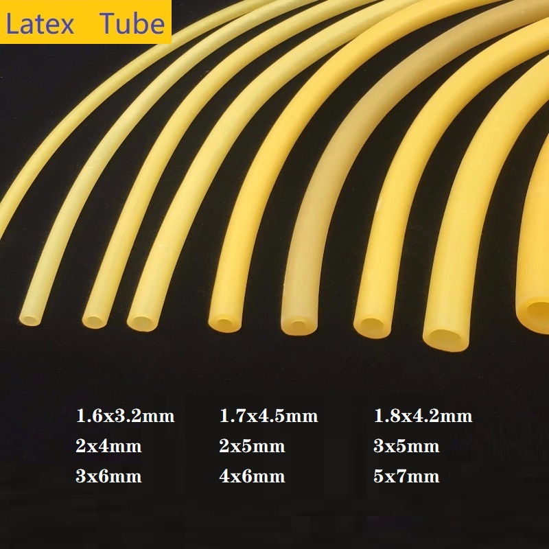 2/5M  Dây Ống Cao Su Chịu Lực  Chất Lượng Cao  Natural Latex Tube ID 1.6/1.7/1.8/2/2/4/5/6/8/9/10/12mm  Useful High Quality  Elastic Rubber Hose Tension Band Catapult Part
