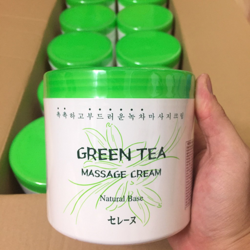 Kem Massage Trà Xanh - Green Tea Massage Cream Dùng Tại Nhà Hoặc Spa Chăm Sóc Da Mặt