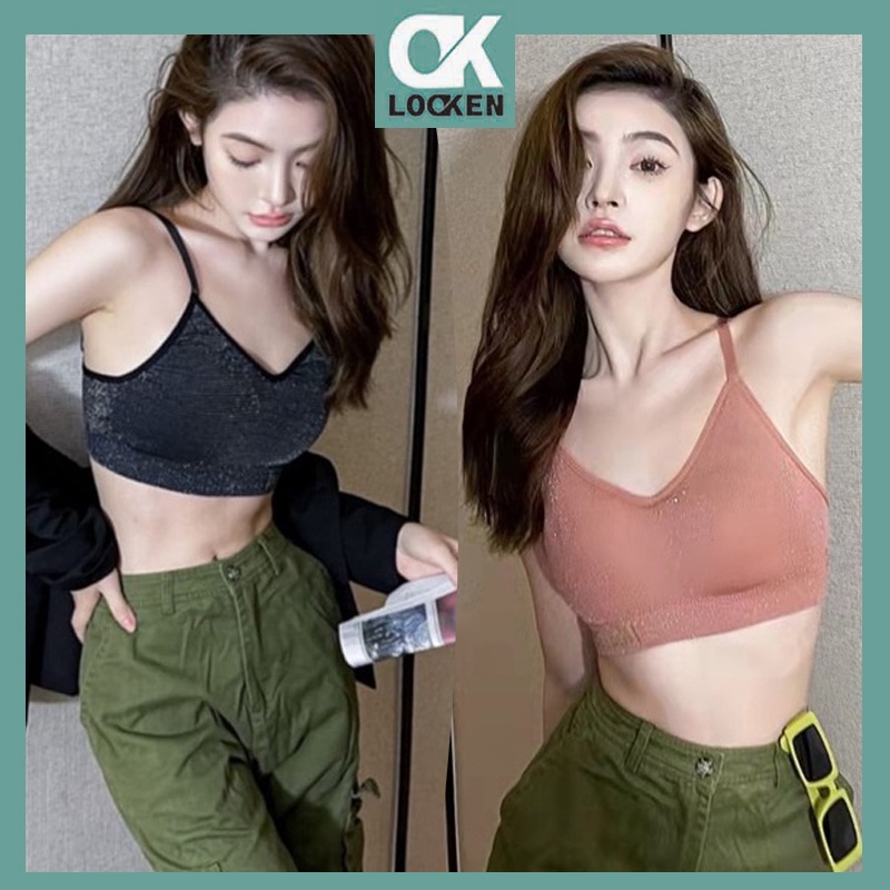 Locken Áo Ngực Thể Thao Cổ Tròn Có Dây Chéo Sau Lưng Siêu Bền Nhập Khẩu Chất Lượng Cao Cho Nữ
