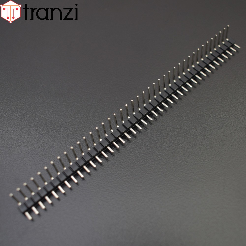 Giăm cắm 2.54mm đơn đực cong 40P 8mm đen - túi  5 cái