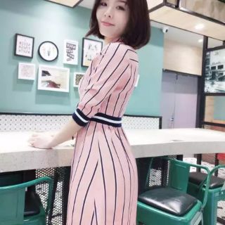 (Thanh lý nghỉ bán) Váy kẻ sọc hồng Pinky
