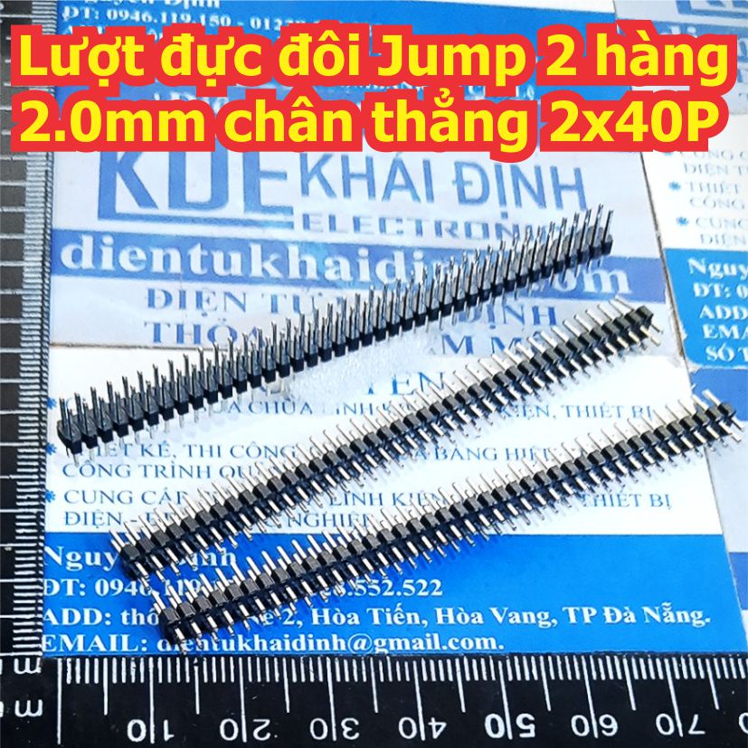10 cái Lượt đực đôi Jump 2 hàng 2.0mm chân thẳng 2x40P