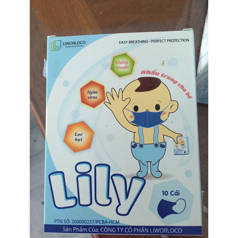 Khẩu trang y tế Lily cho bé (1 hộp 10 cái)