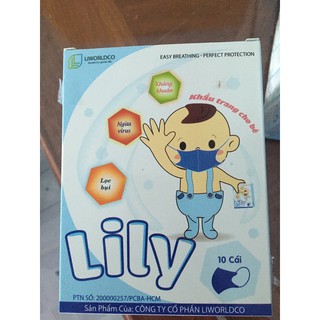 Khẩu trang y tế Lily cho bé (1 hộp 10 cái)
