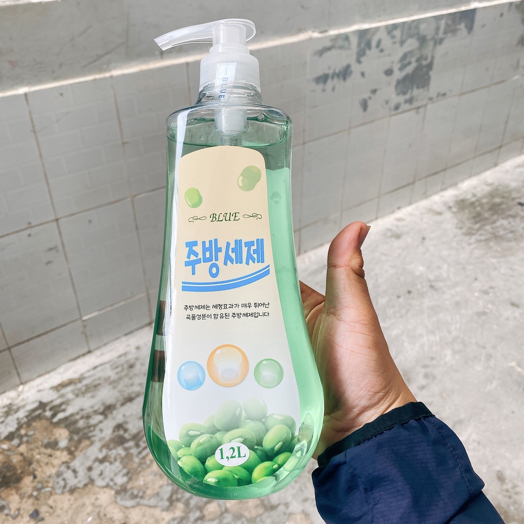 Nước rửa chén cao cấp trà xanh Blue 1,2L Hàn Quốc - Nước rửa chén Organic