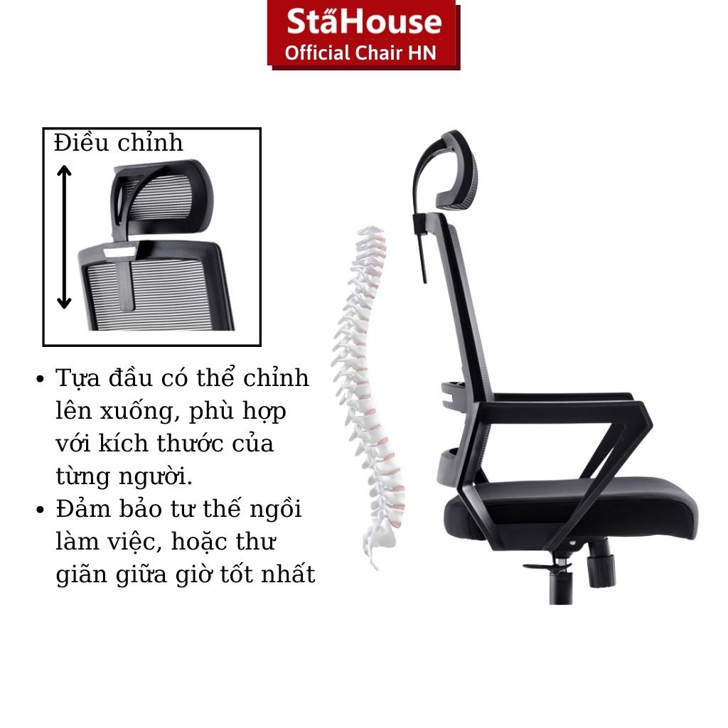 Ghế Văn Phòng Tựa Đầu Chân Xoay, Ghế Công Thái Học Stahouse Official Chair HNGVP-GD403