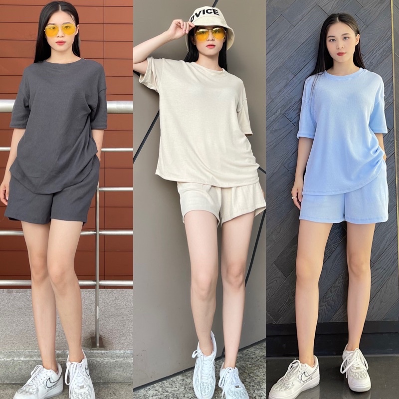 Set Đồ Ngủ Cổ Tim DAYLILY Mặc tận nơi Cotton Sợi Tơ đa màu Tùy Chọn
