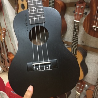 Ukulele concert đen không khắc chữ