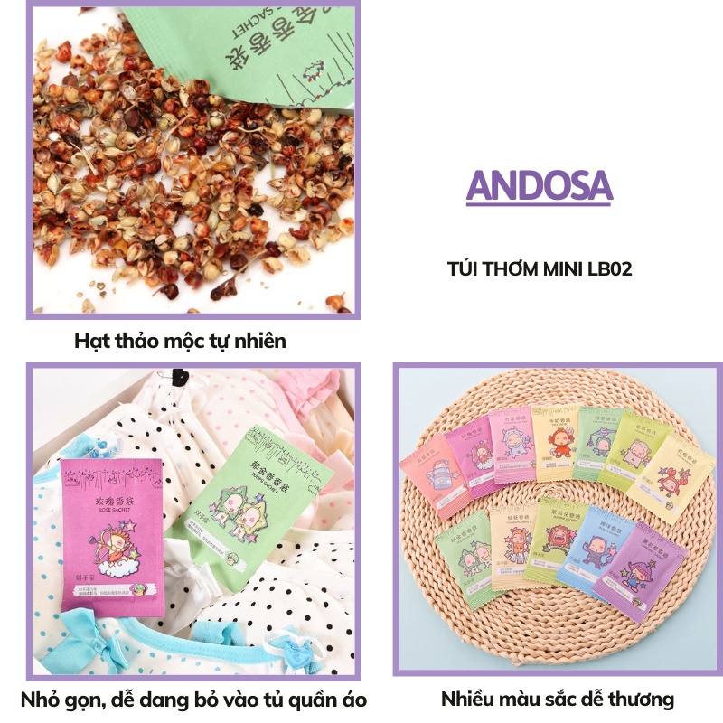 Túi thơm mini để tủ quần áo xe ô tô phòng ngủ phòng tắm phòng vệ sinh ANDOSA TT02