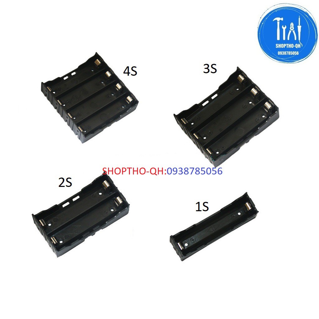 Đế giữ pin 18650 1/2/3/4 cell chân hàn