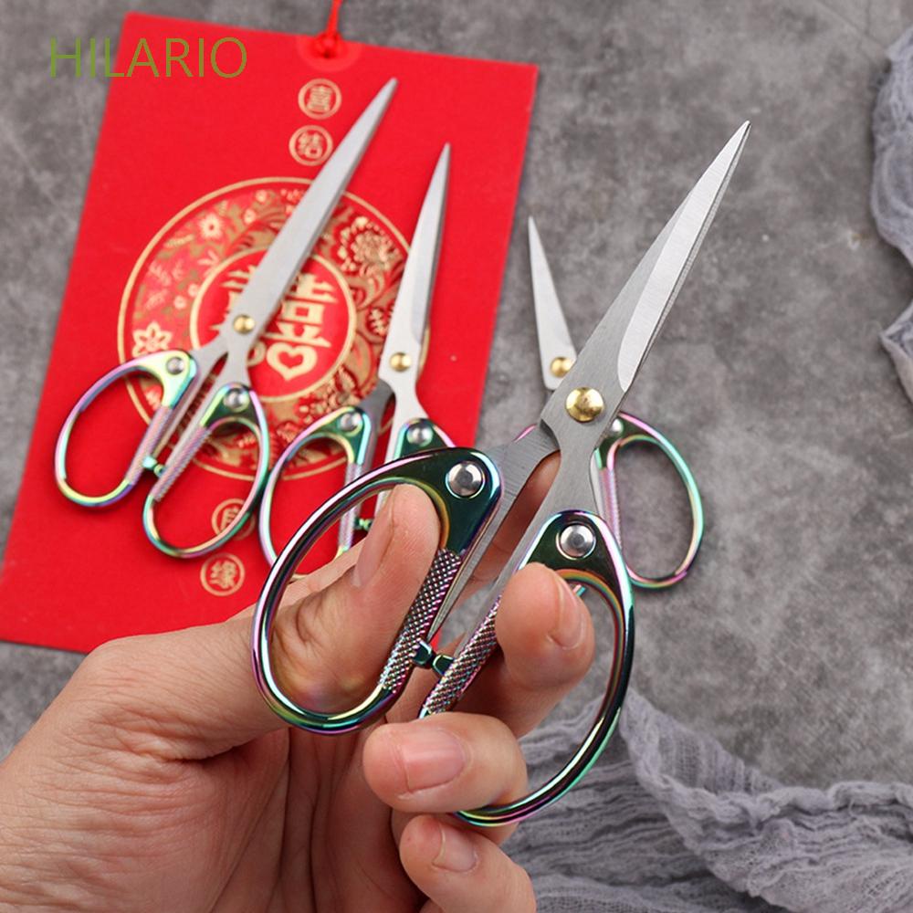 Kéo cắt vải bằng thép không gỉ màu sắc cổ điển cho thợ may đồ thủ công