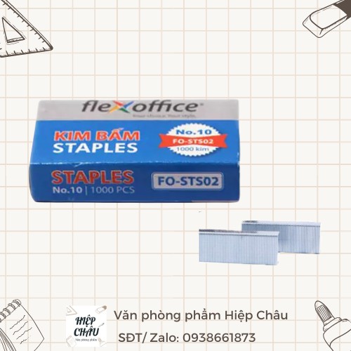 Bấm kim số 10 Flexoffice FO-ST02 (FS) + 2 hộp kim số 10