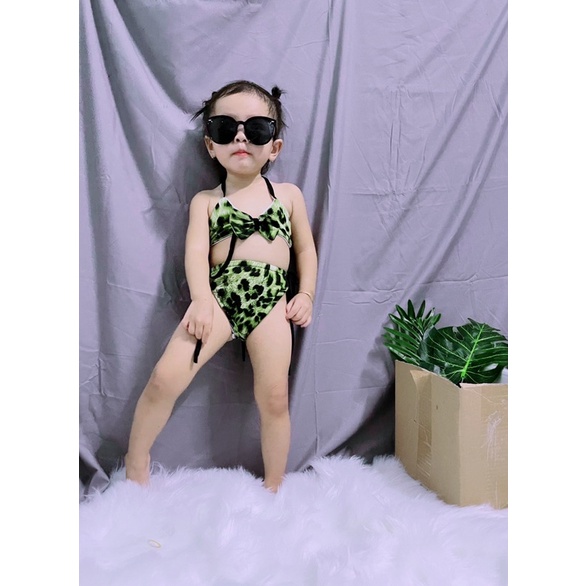 Bikini Cổ Yếm Hoạ Tiết Beo Nhiều Màu Chất Thun Cotton 4 Chiều Có Dãn