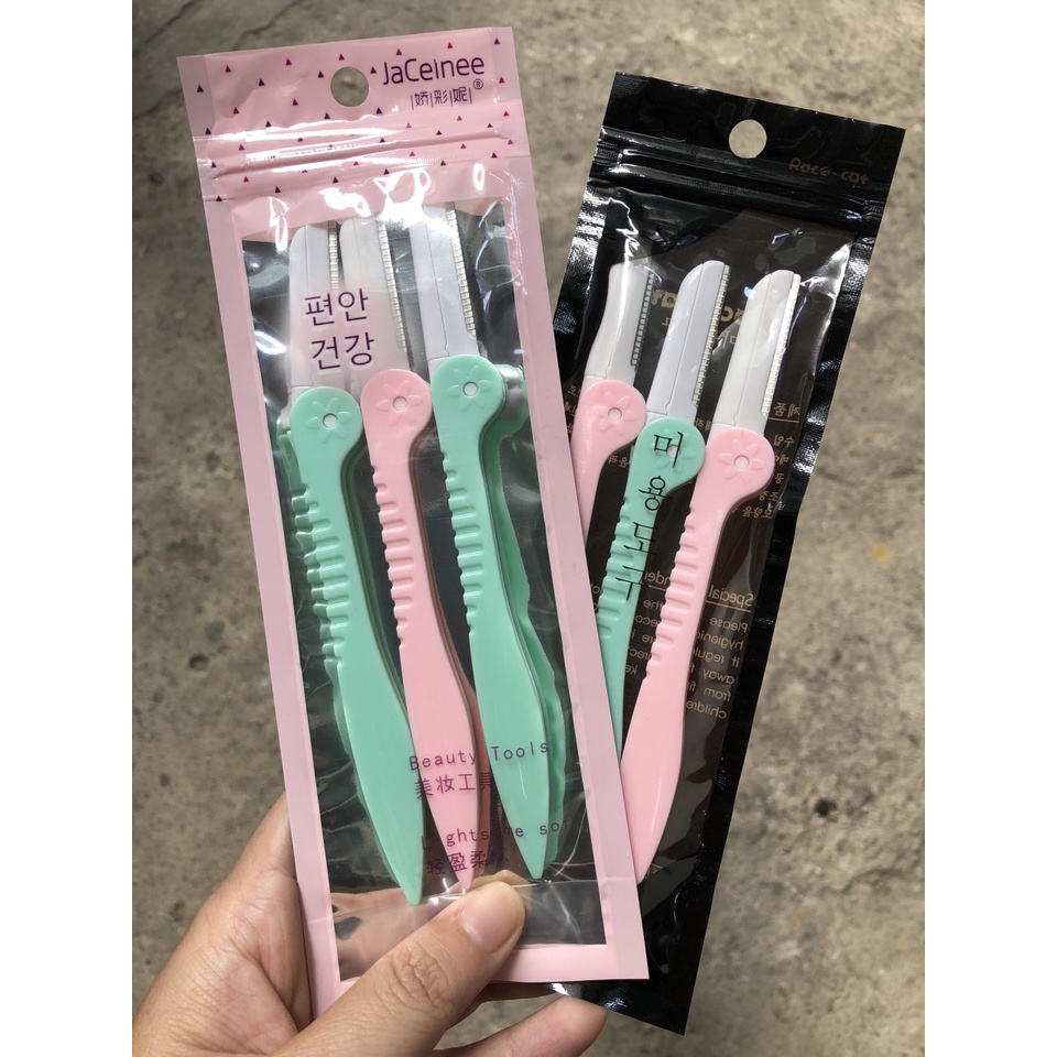 Bộ 3 Dao Cạo Mày Cao Cấp An Toàn Cho Lông Mày 30k