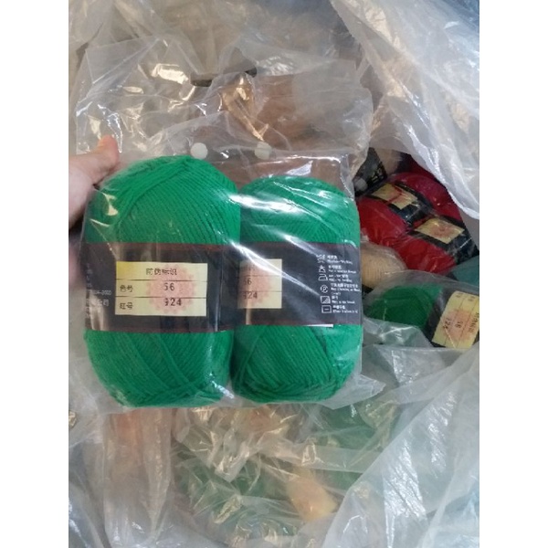 Len cotton milk 125g màu trắng 03  01 đen 02, full màu