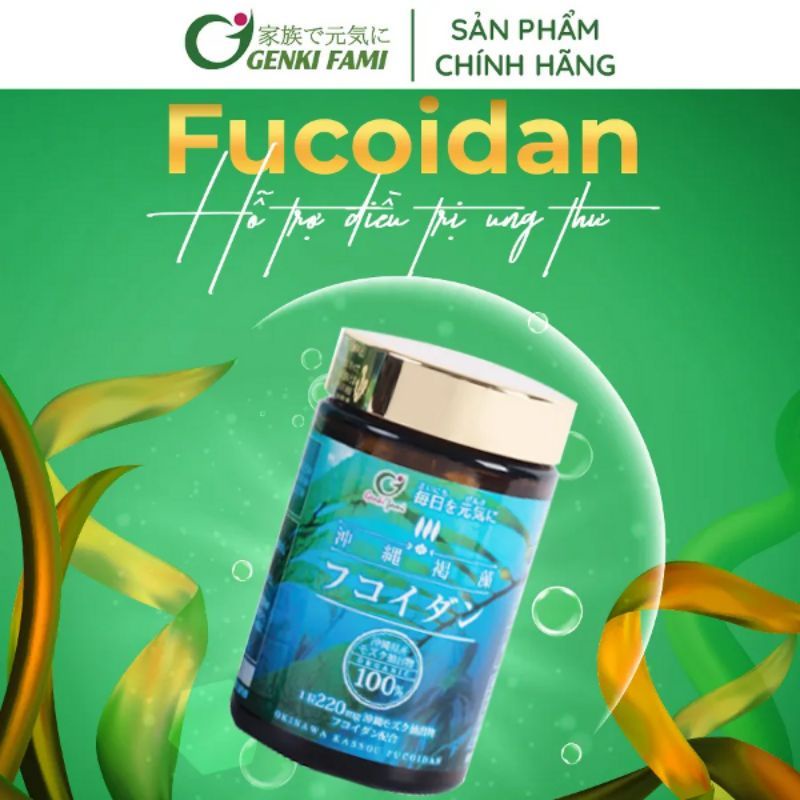Fucoidan tăng cường sức đề kháng cho cơ thể, bảo vệ sức khỏe Genki Fami hộp 150 viên