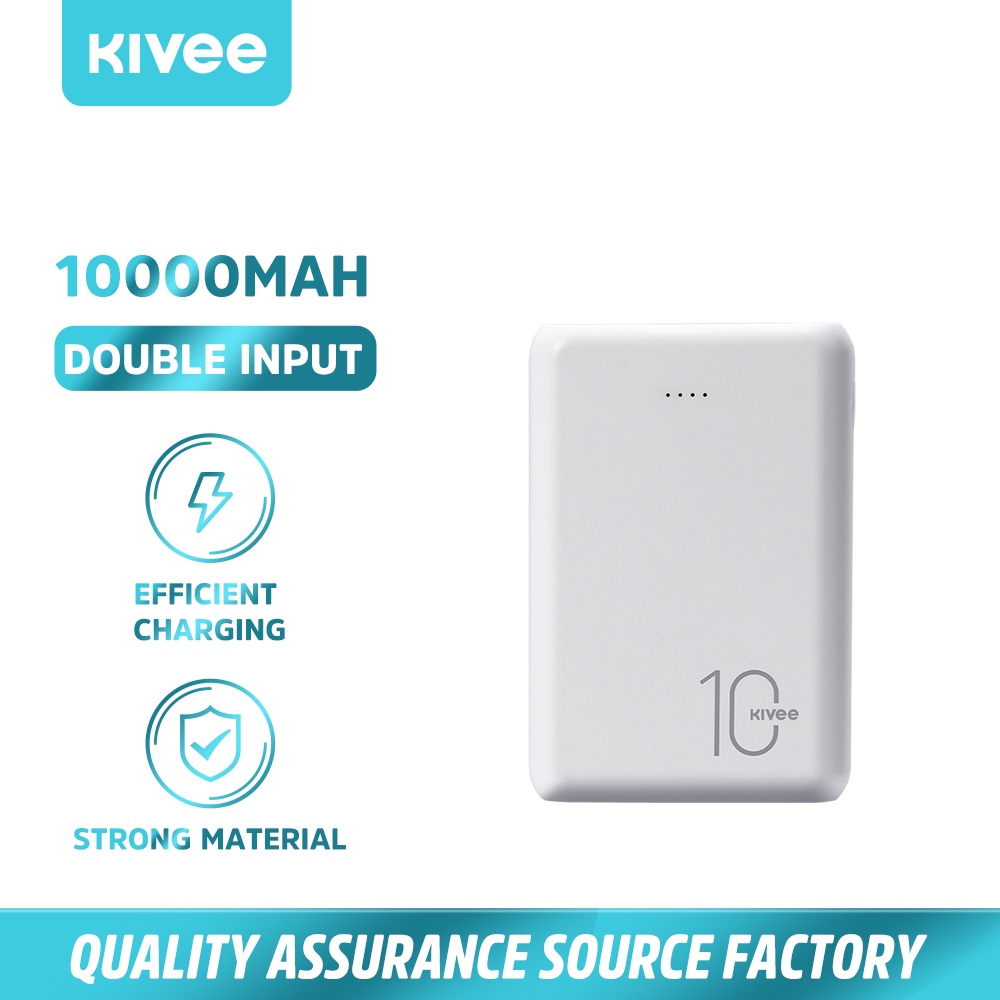 Pin sạc dự phòng KIVEE 10000mAh 2.1a sạc nhanh đầu vào kép đầu ra kép với cáp sạc