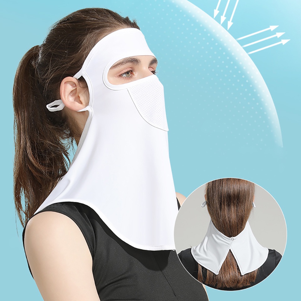 Khẩu trang vải lụa mát chống nắng và tia UV thoáng khí mau khô tiện lợi bền bỉ