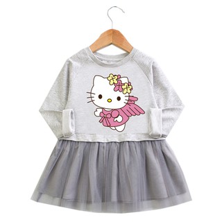 Đầm Cotton HìNh Hello Kitty Cho Bé GáI