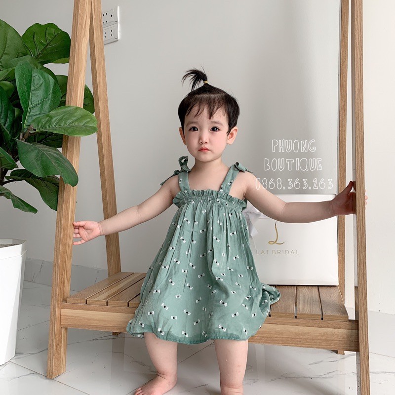 Váy 2 dây cho bé Phuongboutique Đầm công chúa bé gái từ 7-19kg