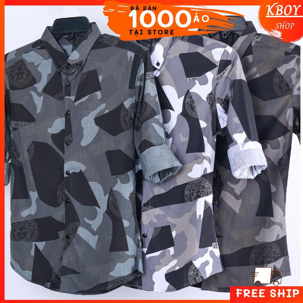 Áo sơ mi Sọc cao cấp- Nâu trắng/Xám/Xanh. Hàng quãng châu cao cấp.Thấm hút,co giãn tốt,bền màu,mền mịn - 6882