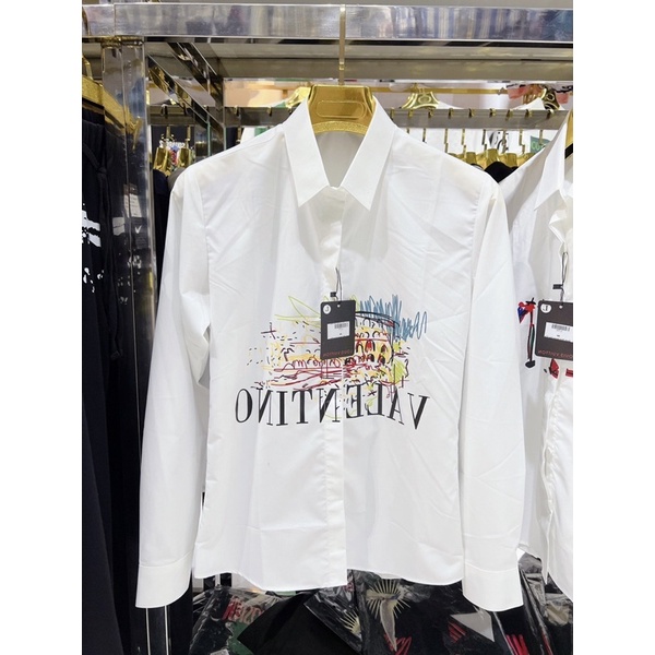 Sơ Mi Trắng Hoạ Tiết