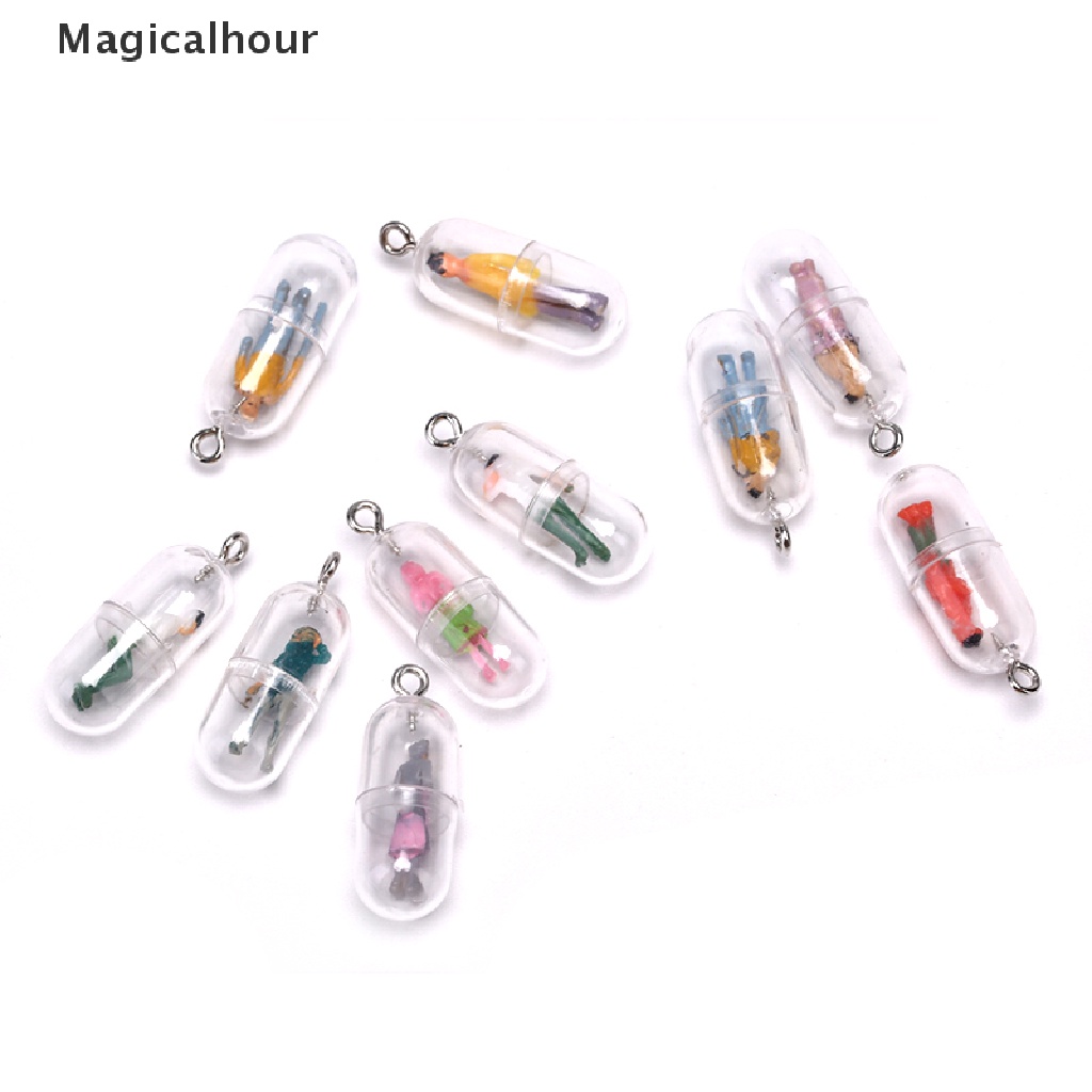 Set 10 mặt dây chuyền ma thuật DIY hình viên con nhộng