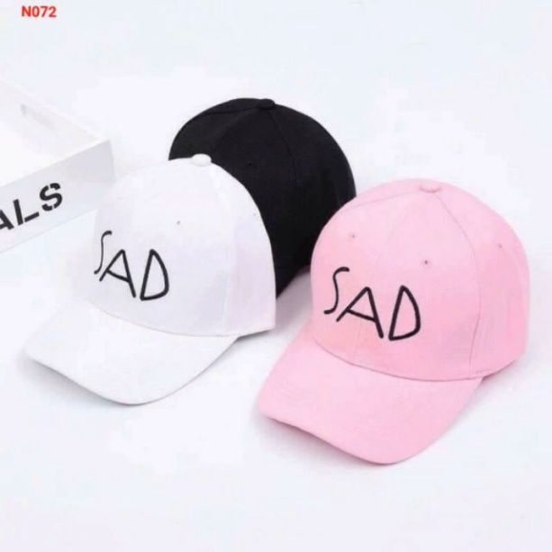 Mũ nón kết giá rẻ thếu S A D 3 màu đen hồng trắng nam nữ độc lạ dùng để đội đi che nắng tập thể dục du lịch đi học