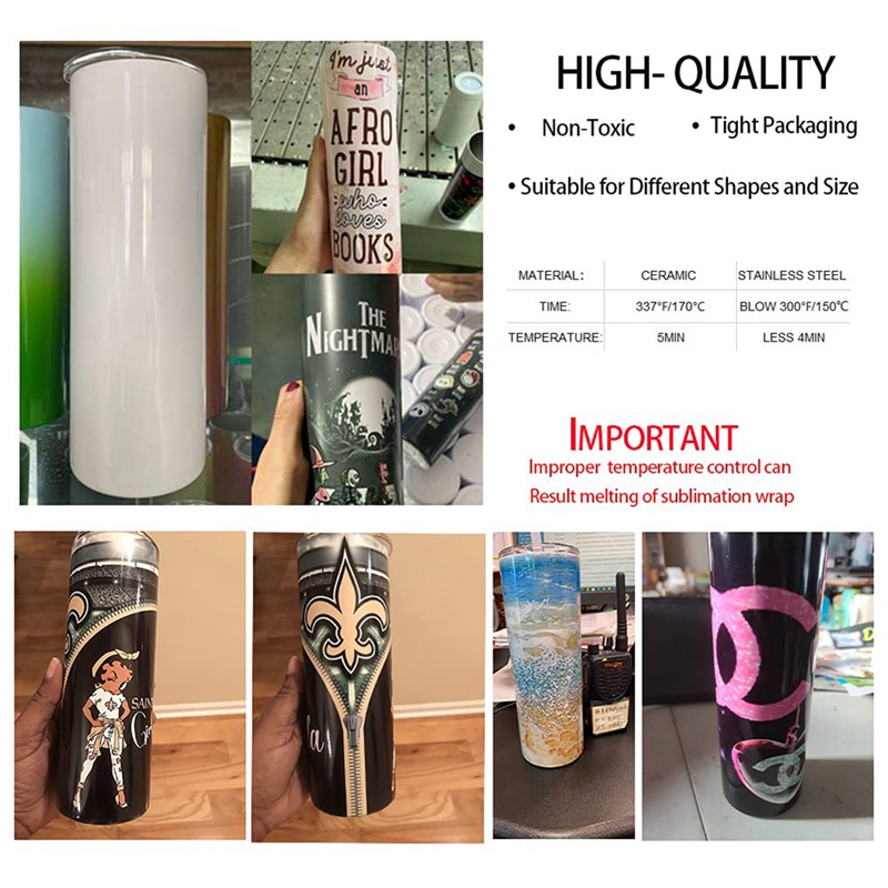 Set 100 Túi Co Nhiệt 5X10 Inch Màu Trắng Cho Kính Tumblers 567G