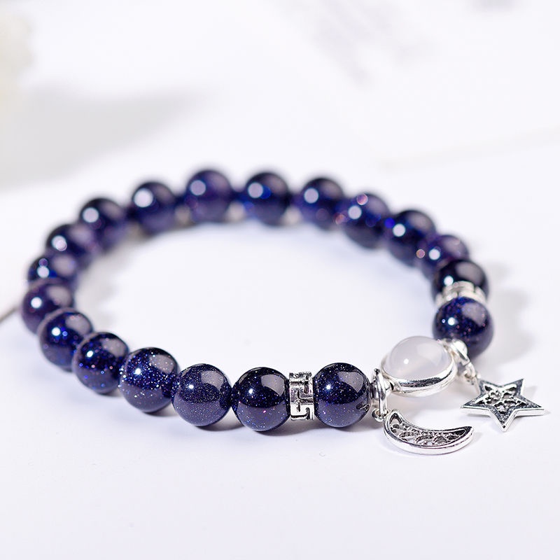 Vòng Tay BangleSáng Tạo Cặp Đôi Vòng Đeo Tây Nữ Đơn Giản Hàn Quốc Rừng Cát Màu Xanh Vòng Đeo Tây obsidian Nam Sinh Viên, bạn Gái, Quà Tặng Vòng Đeo Tây
