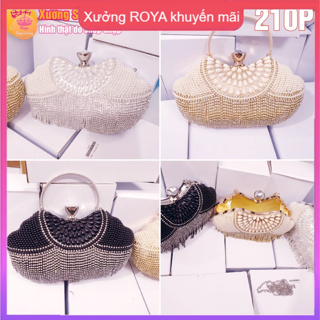 Ví Cầm Tay Nữ  FREESHIP Bóp Dự Tiệc Clutch Mã 210P Đính Đá pha lê lấp lánh sang trọng HÌNH THẬT SHOP TỰ CHỤP