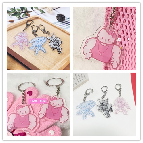 Móc Khóa Hình Mèo Merodi Kulome Có Cơ Bắp Độc Đáo